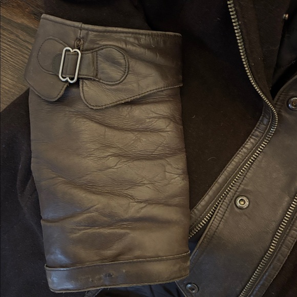 RUDSAK Black Fur-and Leather Trimmed Coat - Picture 7 of 10